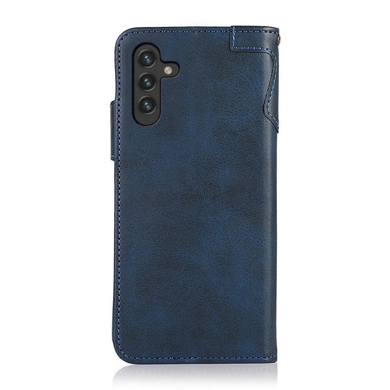 Leren Hoesje Voor Samsung Galaxy A13 5g Magnetische Knop Khazneh