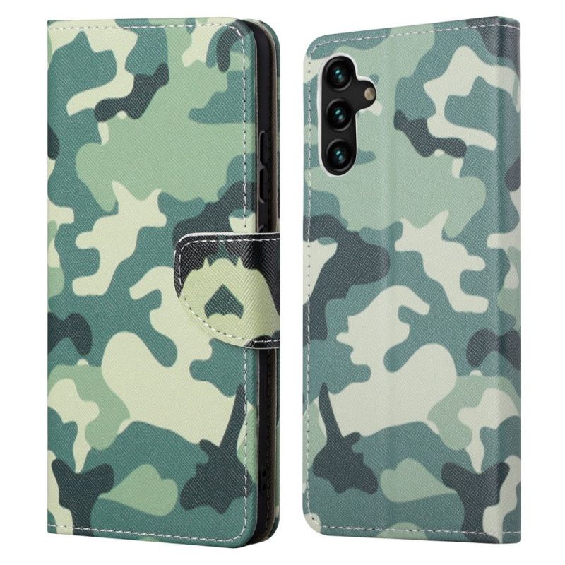 Leren Hoesje Voor Samsung Galaxy A13 5g Militaire Camouflage
