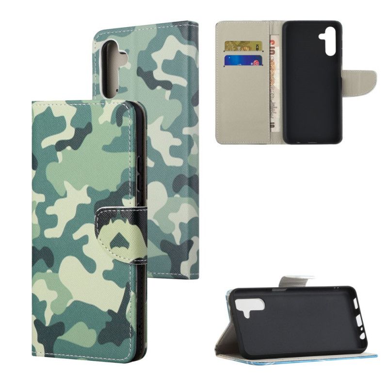 Leren Hoesje Voor Samsung Galaxy A13 5g Militaire Camouflage