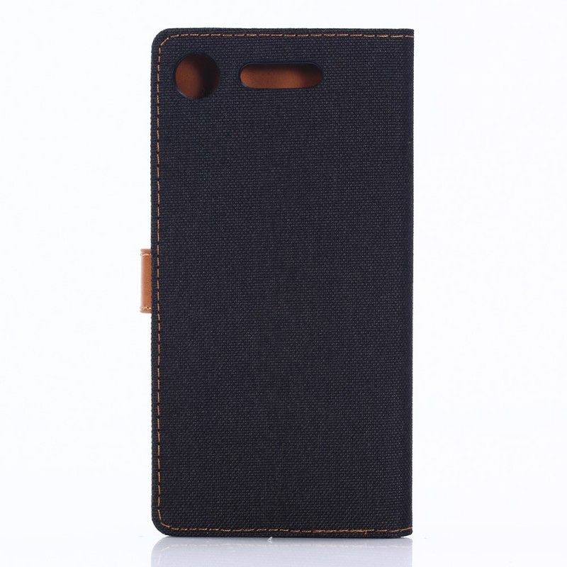 Leren Hoesje Sony Xperia XZ1 Donkerblauw Zwart Oxford