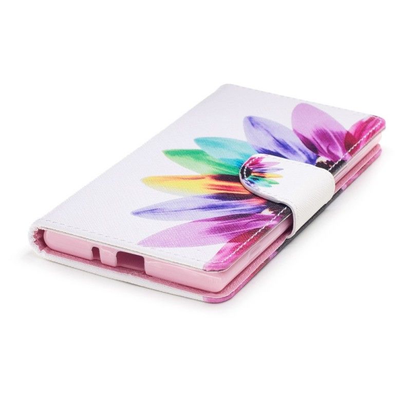 Leren Hoesje voor Sony Xperia XZ1 Aquarelbloem