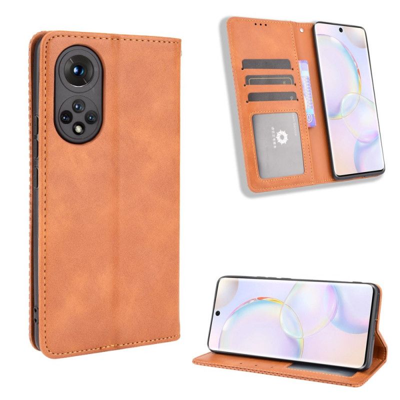 Folio-hoesje Huawei Nova 9 / Honor 50 Gestileerd Vintage Leereffect