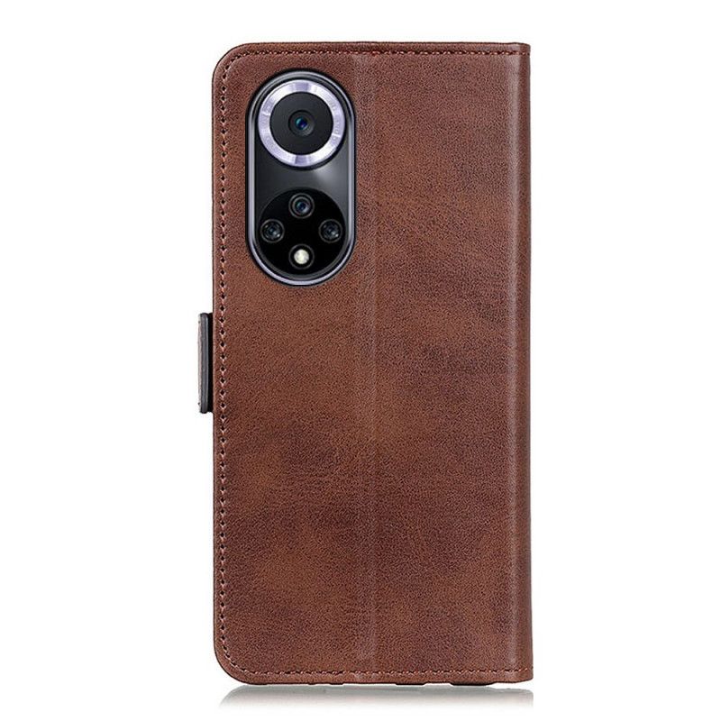 Leren Hoesje Huawei Nova 9 / Honor 50 Dubbele Klep