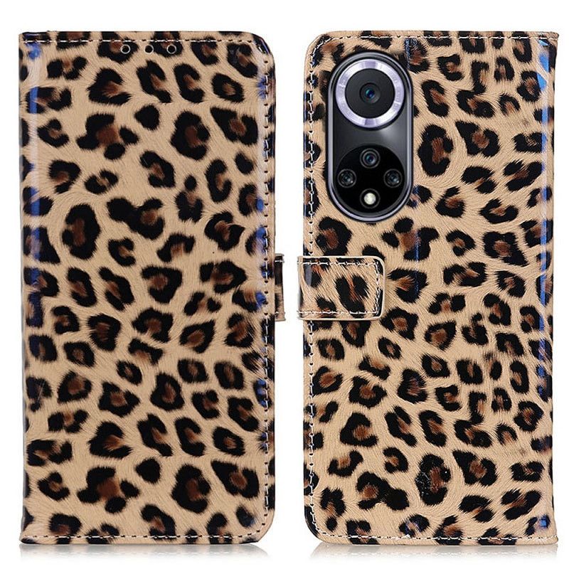 Leren Hoesje Voor Huawei Nova 9 / Honor 50 Eenvoudige Leopard