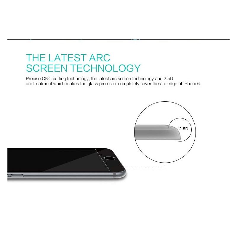 Bescherming Van Gehard Glas Voor Het iPhone 6 / 6S Wit Zwart Scherm