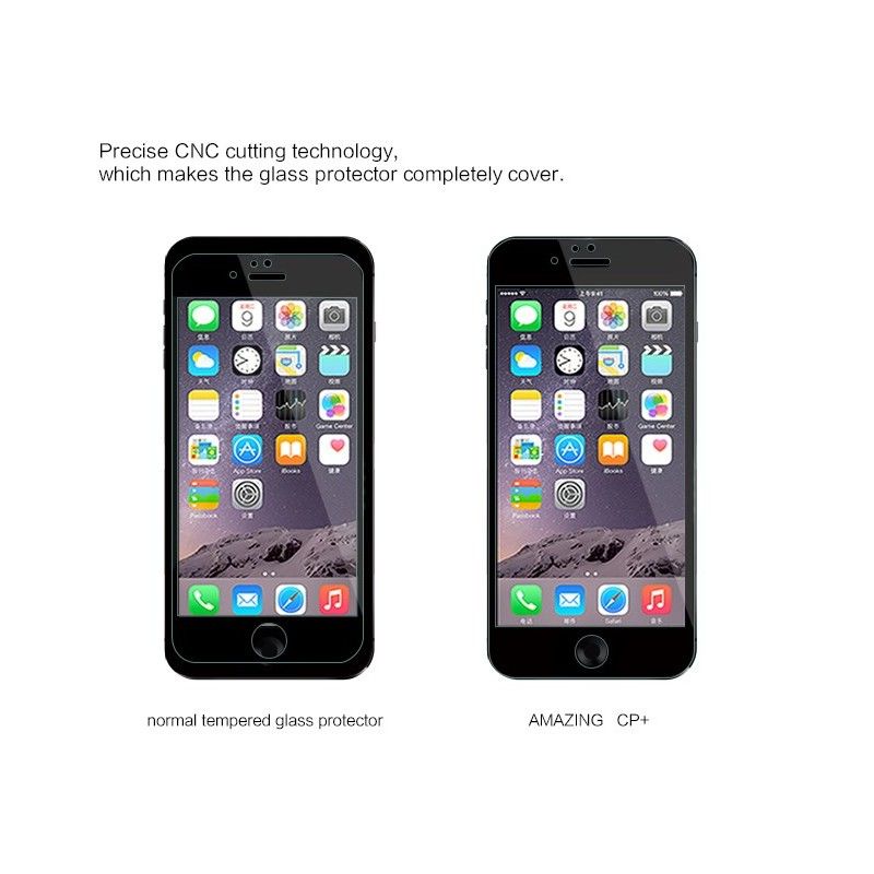 Bescherming Van Gehard Glas Voor Het iPhone 6 / 6S Wit Zwart Scherm