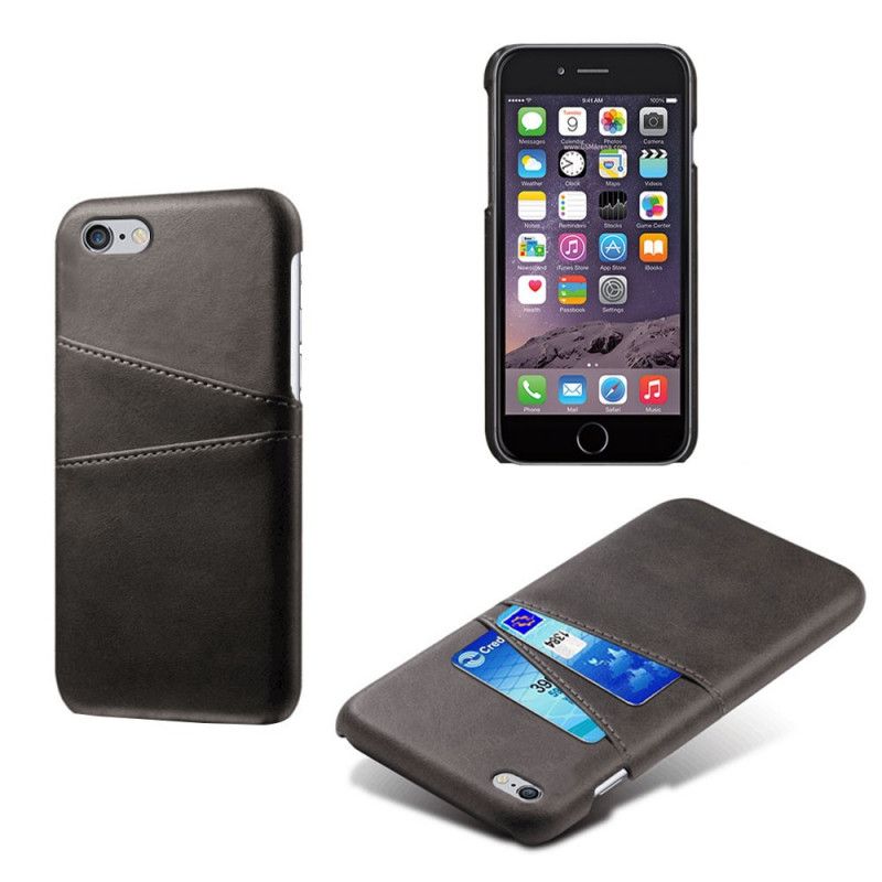Case Hoesje iPhone 6 / 6S Rood Zwart Telefoonhoesje Kaarthouder