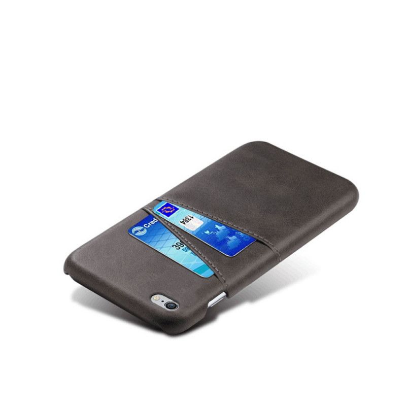 Case Hoesje iPhone 6 / 6S Rood Zwart Telefoonhoesje Kaarthouder