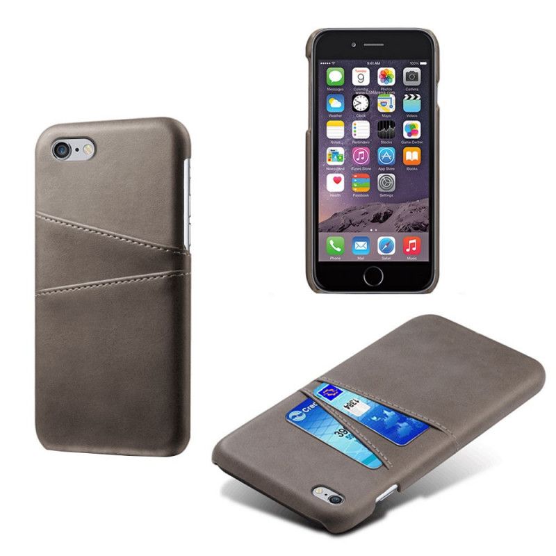 Case Hoesje iPhone 6 / 6S Rood Zwart Telefoonhoesje Kaarthouder