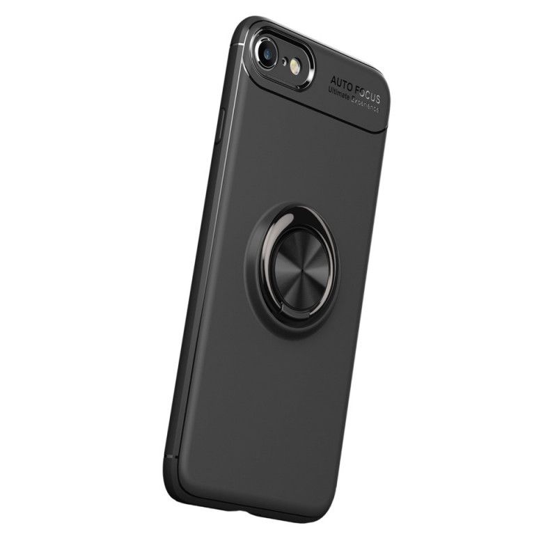 Case Hoesje iPhone 6 / 6S Rood Zwart Telefoonhoesje Magnetische Roterende Ring
