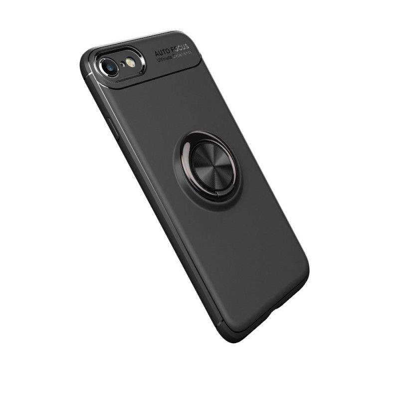 Case Hoesje iPhone 6 / 6S Rood Zwart Telefoonhoesje Magnetische Roterende Ring