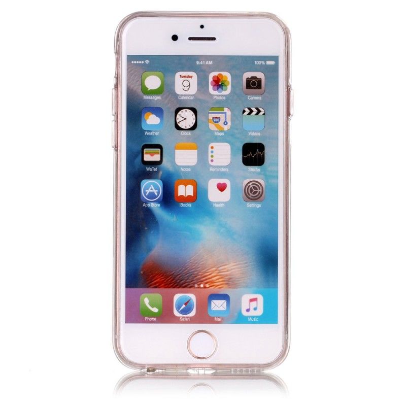 Cover Hoesje iPhone 6 / 6S Wit Zwart Telefoonhoesje Marmer