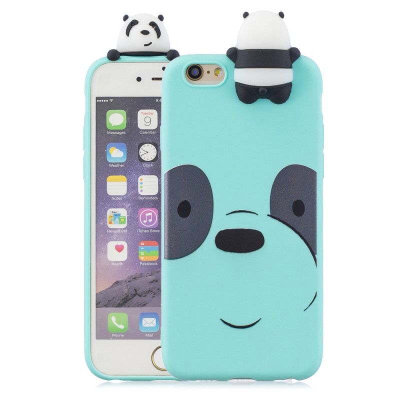 Hoesje iPhone 6 / 6S Wit Zwart Eric De 3D Panda