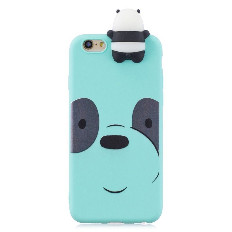 Hoesje iPhone 6 / 6S Wit Zwart Eric De 3D Panda