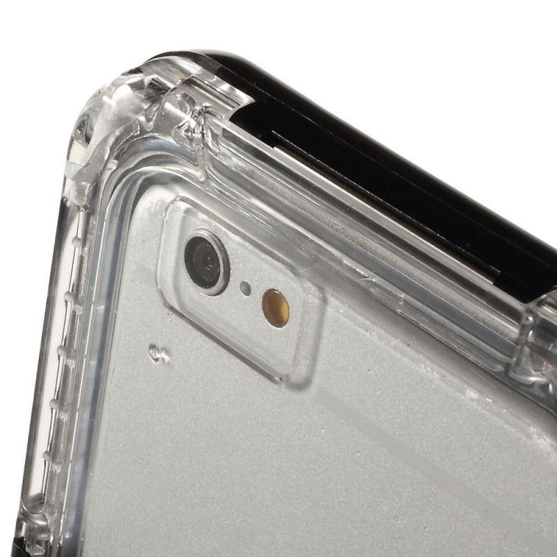 Hoesje iPhone 6 / 6S Wit Zwart Waterdicht Met Riem