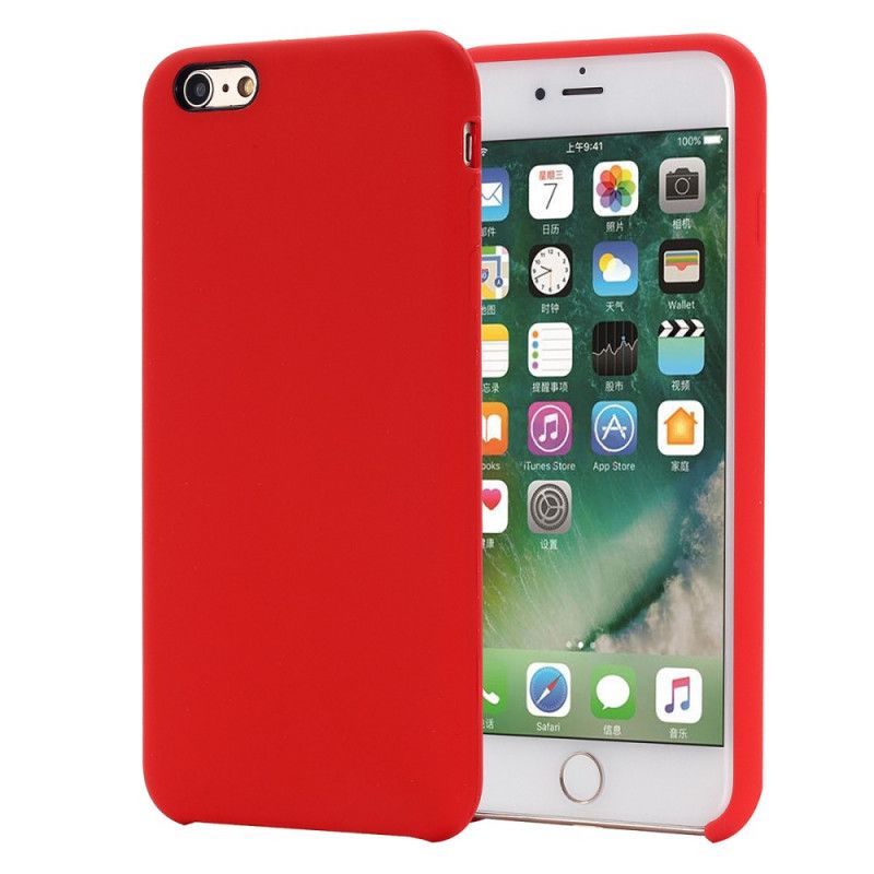 Hoesje voor iPhone 6 / 6S Rood Zwart Vloeibare Siliconen