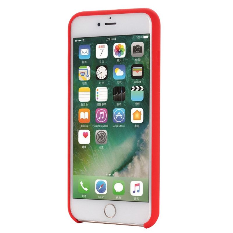 Hoesje voor iPhone 6 / 6S Rood Zwart Vloeibare Siliconen