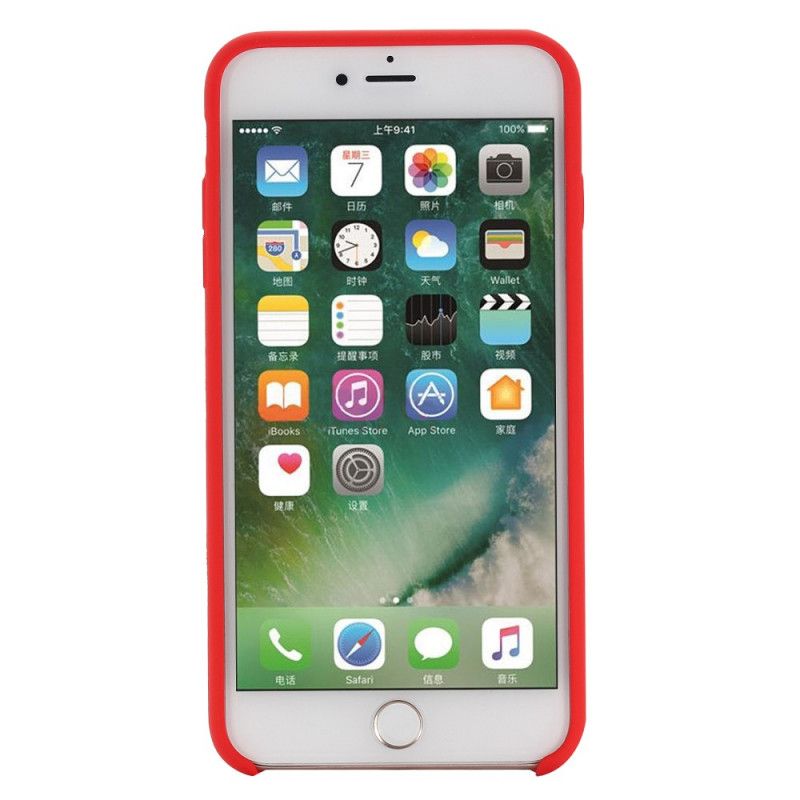 Hoesje voor iPhone 6 / 6S Rood Zwart Vloeibare Siliconen