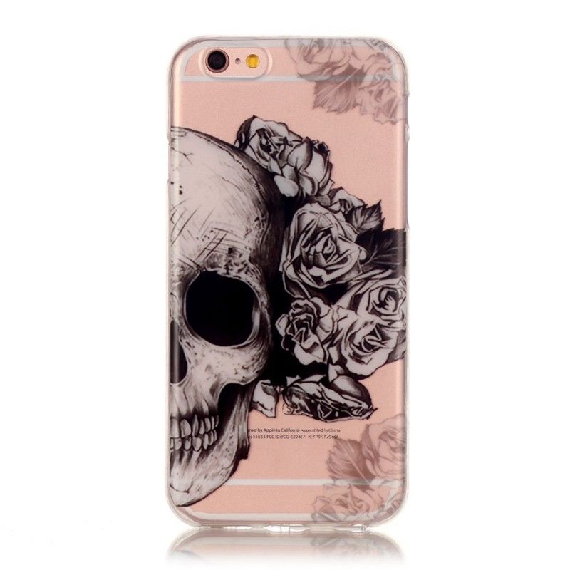 Hoesje voor iPhone 6 / 6S Transparant Gebloemde Schedel