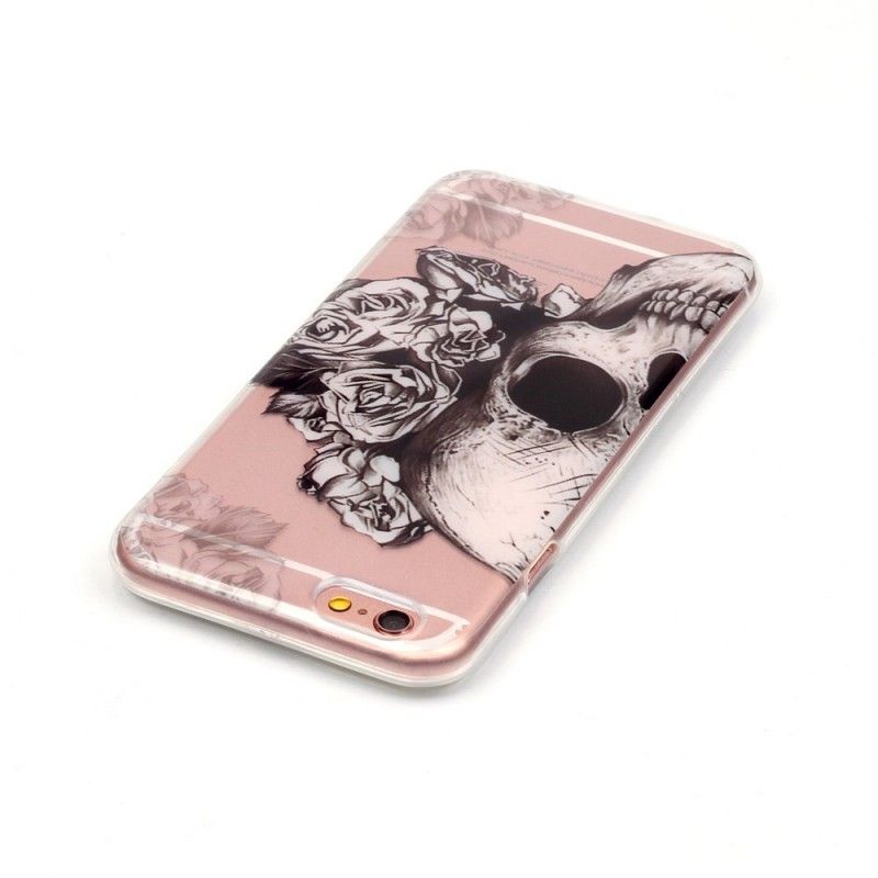 Hoesje voor iPhone 6 / 6S Transparant Gebloemde Schedel