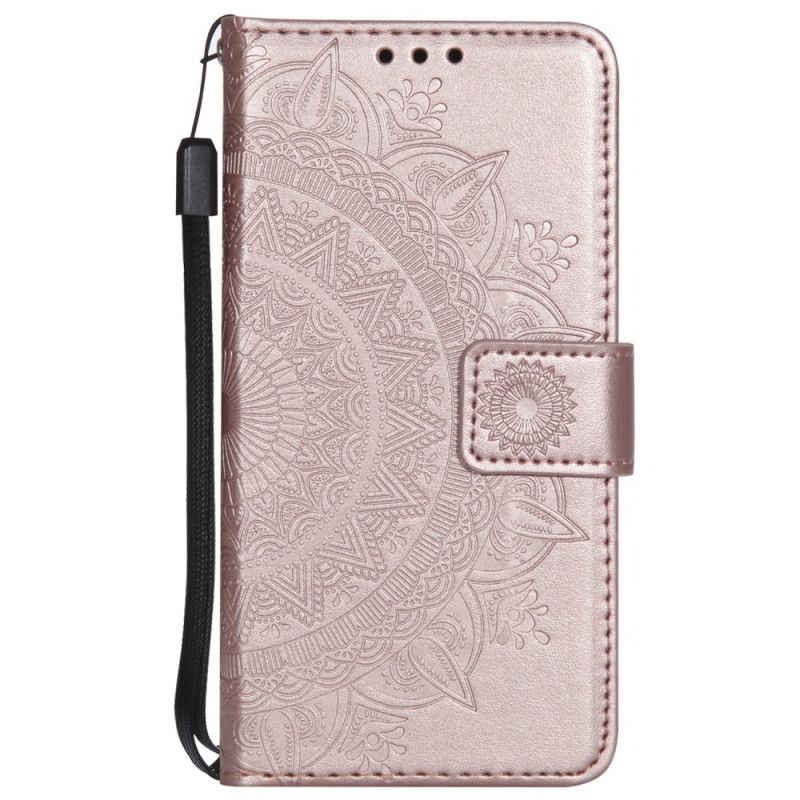 Leren Hoesje iPhone 6 / 6S Magenta Grijs Zon Mandala