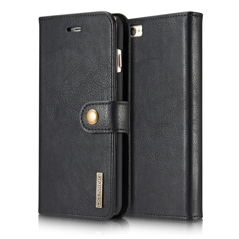 Leren Hoesje voor iPhone 6 / 6S Bruin Zwart Dg. Afneembare Ming