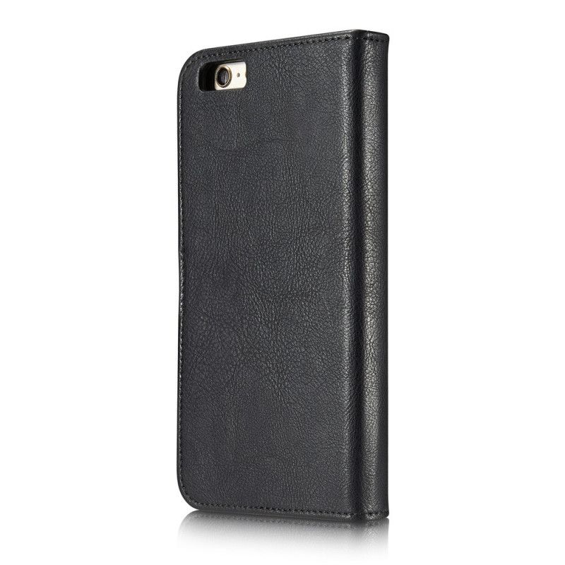 Leren Hoesje voor iPhone 6 / 6S Bruin Zwart Dg. Afneembare Ming