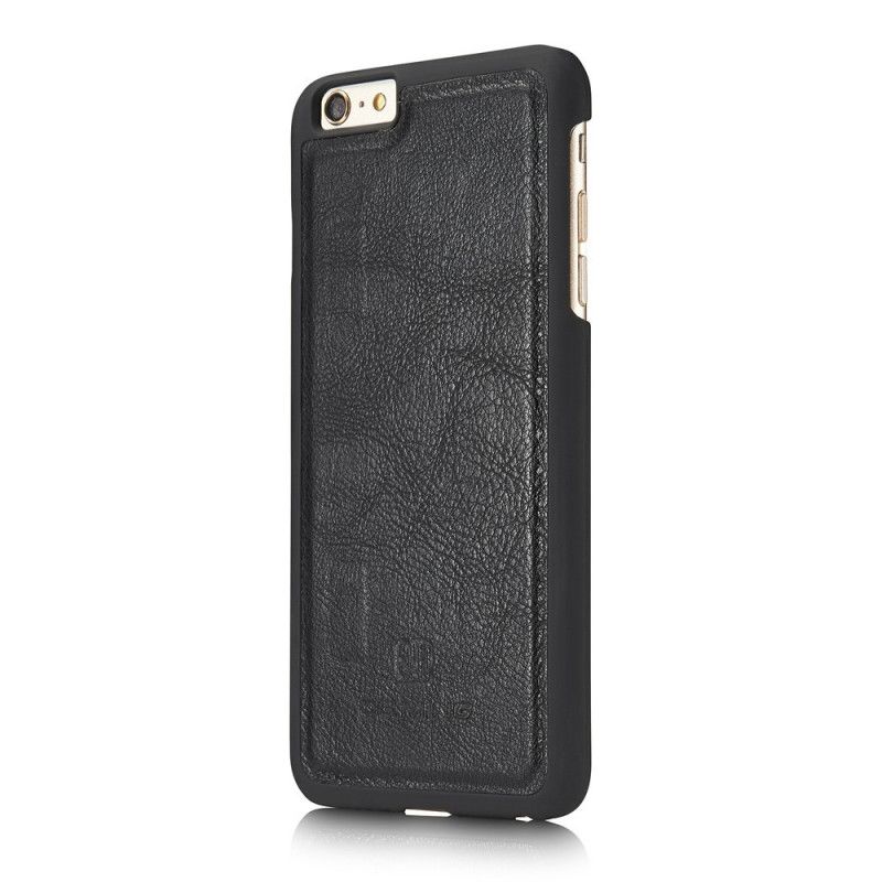 Leren Hoesje voor iPhone 6 / 6S Bruin Zwart Dg. Afneembare Ming