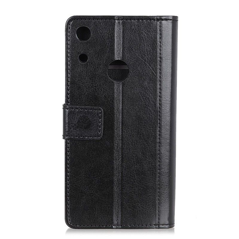 Bescherming Hoesje Huawei Y6 2019 Rood Zwart Antiek Leereffect