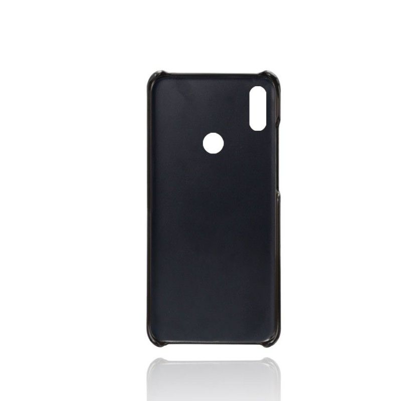 Case Hoesje Huawei Y6 2019 Donkerblauw Rood Telefoonhoesje Kaarthouder Met Leereffect