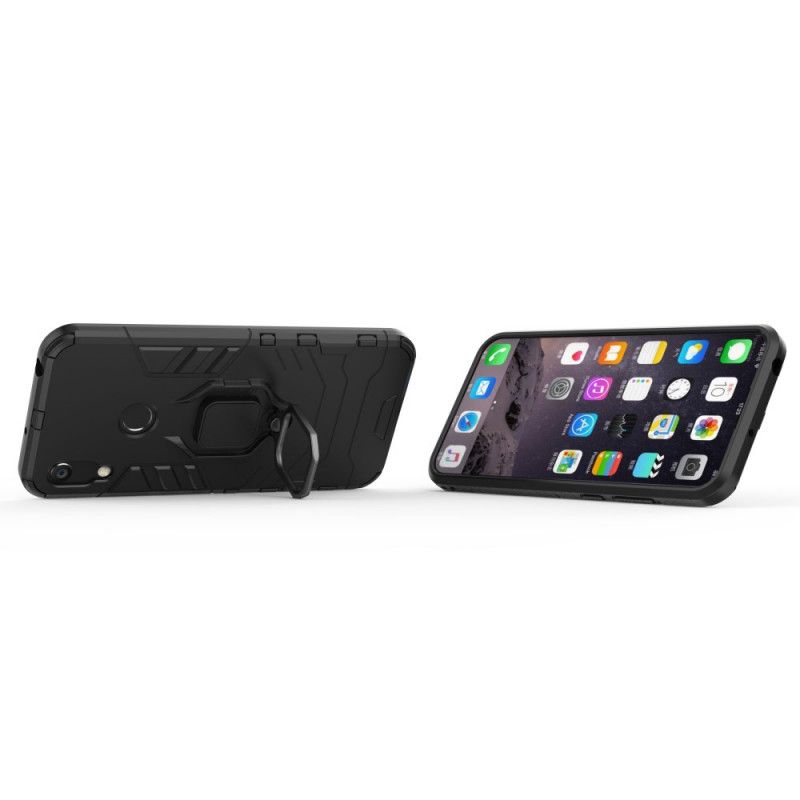 Case Hoesje Huawei Y6 2019 Rood Zwart Telefoonhoesje Resistente Ring