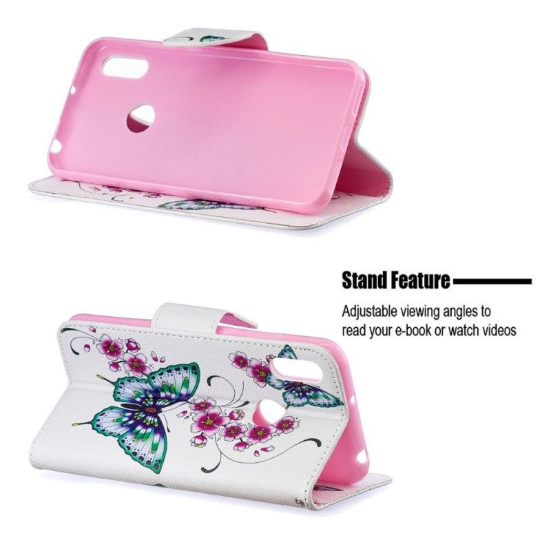 Cover Folio-hoesje Huawei Y6 2019 Telefoonhoesje Prachtige Vlinders
