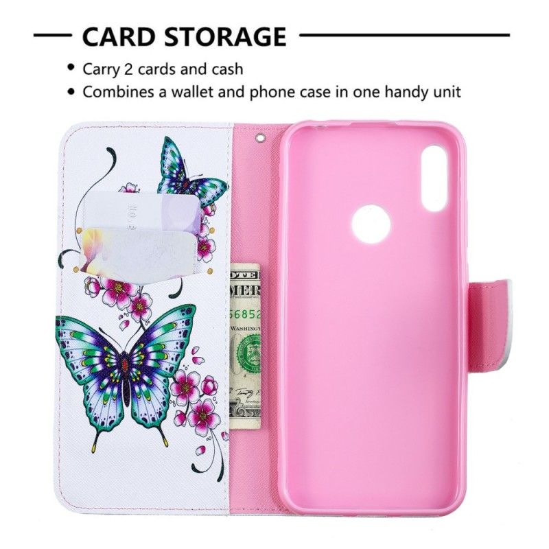 Cover Folio-hoesje Huawei Y6 2019 Telefoonhoesje Prachtige Vlinders