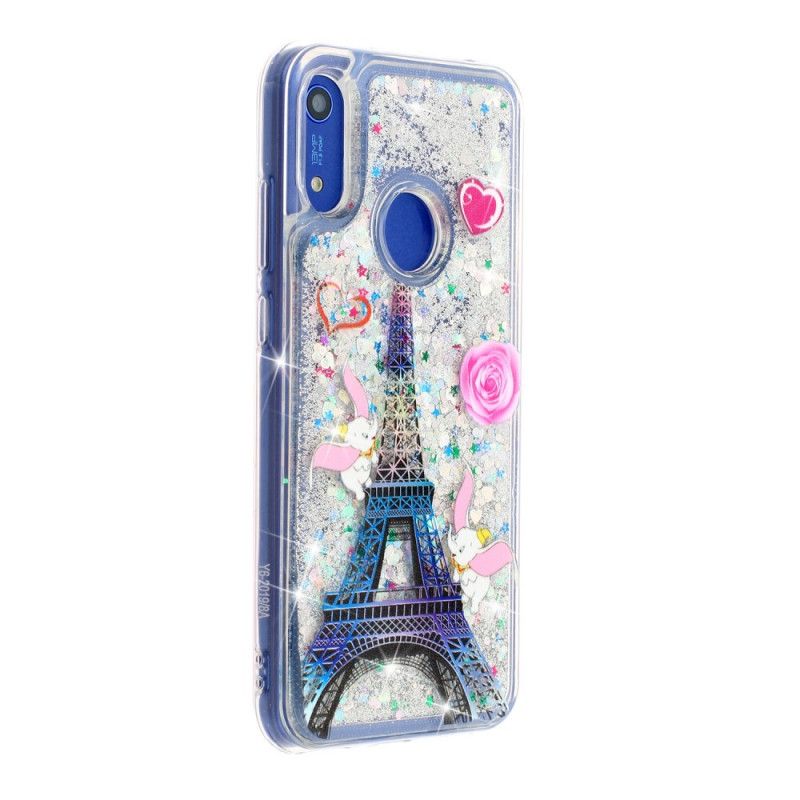 Cover Hoesje Huawei Y6 2019 Telefoonhoesje Eiffeltoren Glitter