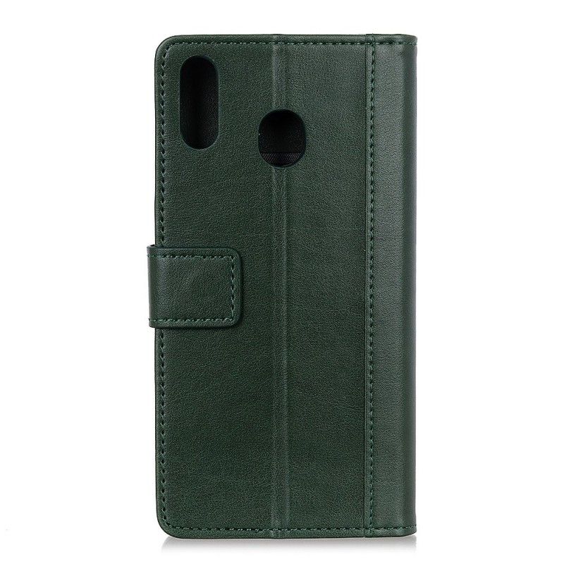 Folio-hoesje voor Huawei Y6 2019 Donkerblauw Zwart Traditioneel Leereffect