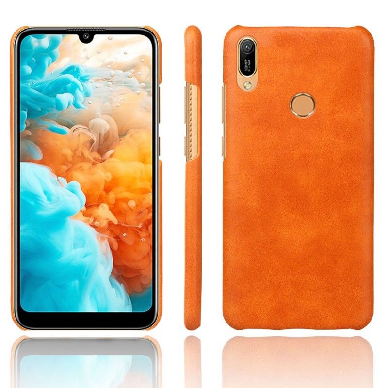 Hoesje Huawei Y6 2019 Bruin Prestatie Lychee Leereffect