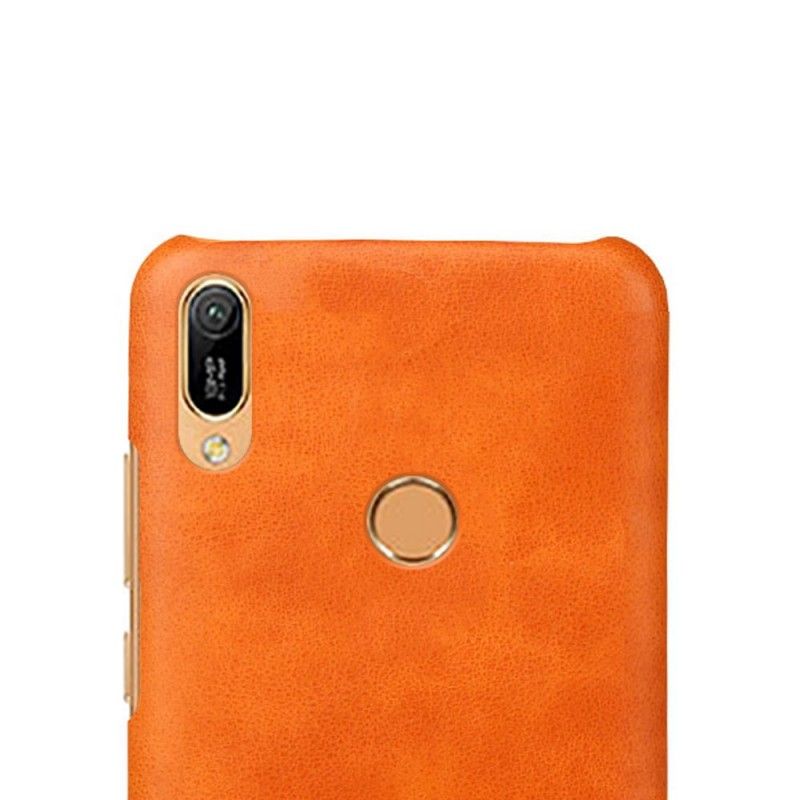 Hoesje Huawei Y6 2019 Bruin Prestatie Lychee Leereffect