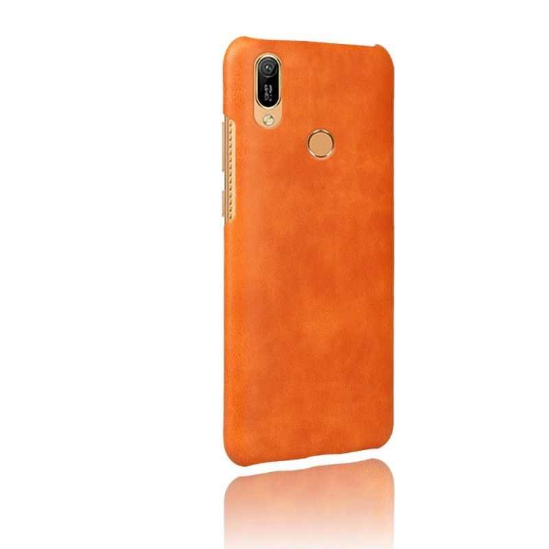 Hoesje Huawei Y6 2019 Bruin Prestatie Lychee Leereffect