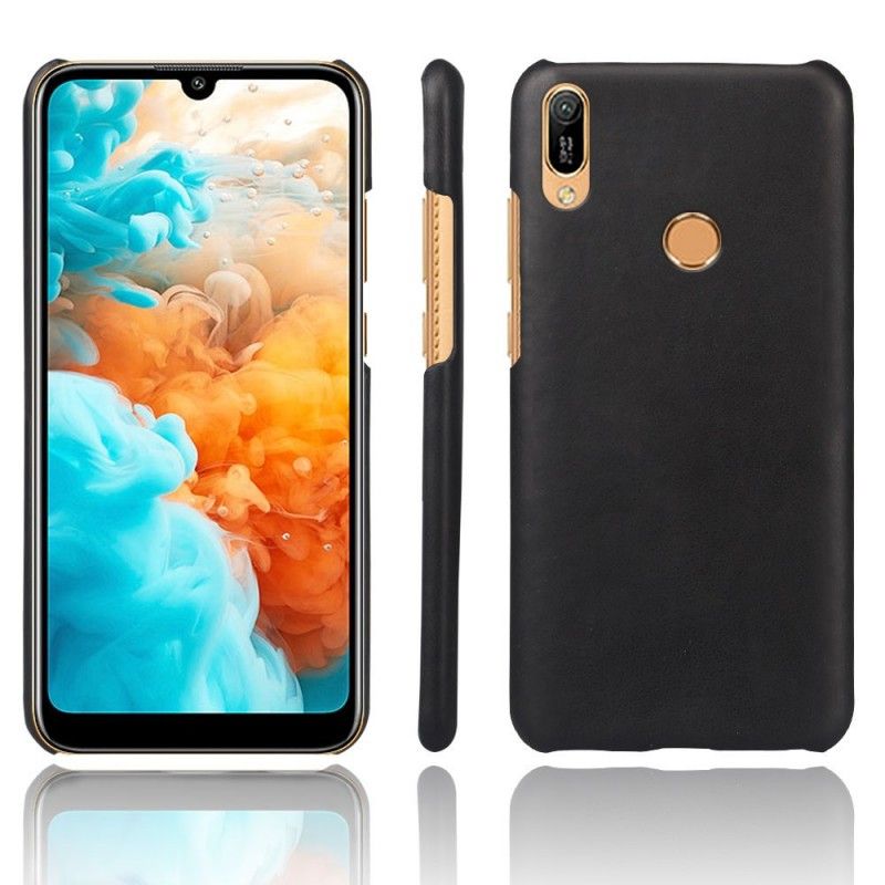 Hoesje Huawei Y6 2019 Bruin Prestatie Lychee Leereffect