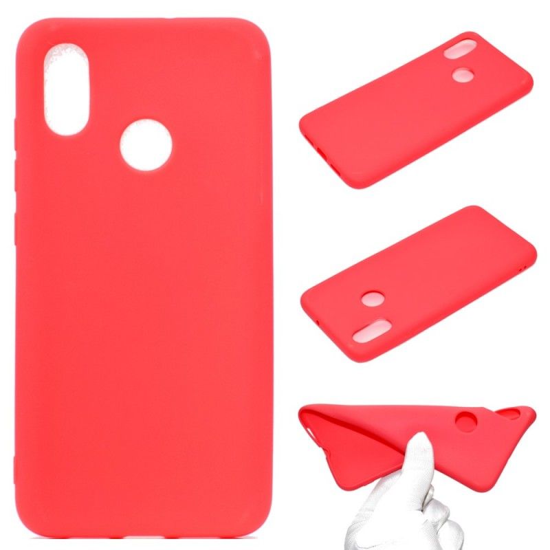 Hoesje Huawei Y6 2019 Rood Zwart Siliconen Snoep