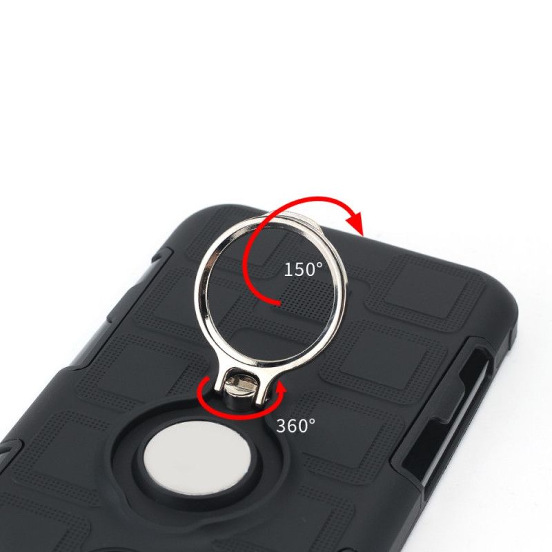 Hoesje Huawei Y6 2019 Rood Zwart Supersterk Met Steunring