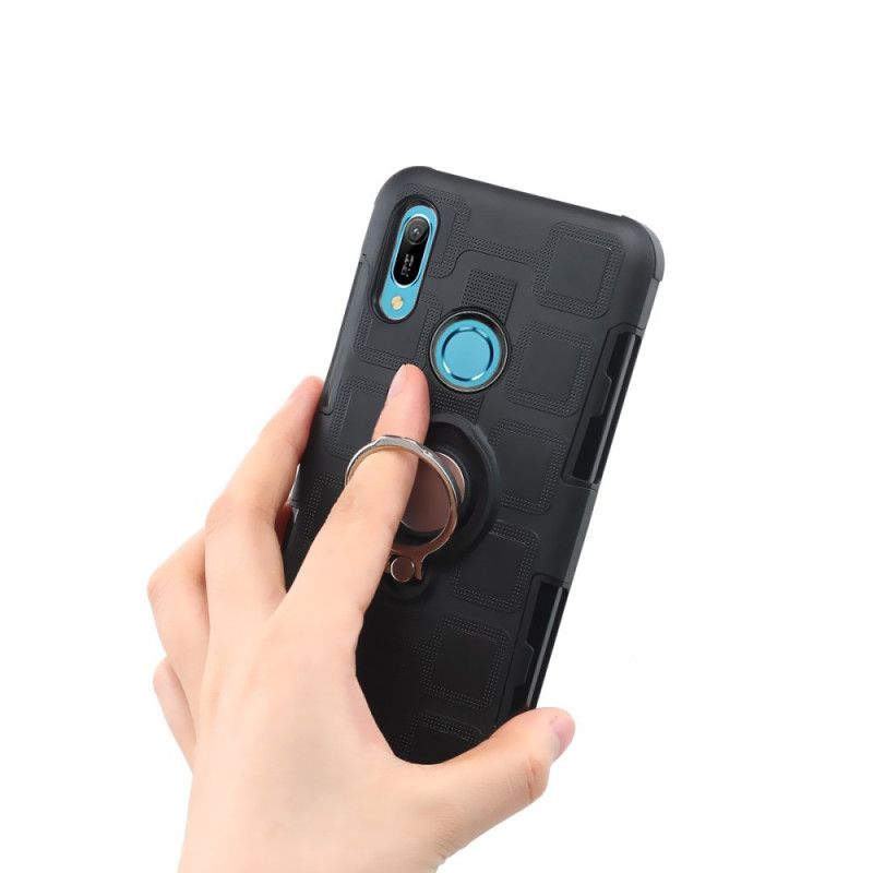 Hoesje Huawei Y6 2019 Rood Zwart Supersterk Met Steunring