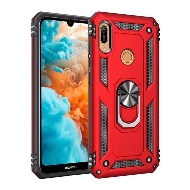 Hoesje voor Huawei Y6 2019 Rood Zwart Premium Ring