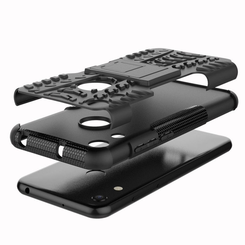 Hoesje voor Huawei Y6 2019 Wit Zwart Ultrabestendige Premium