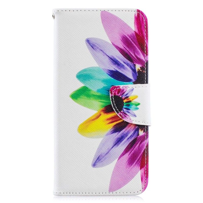 Leren Hoesje Huawei Y6 2019 Aquarelbloem