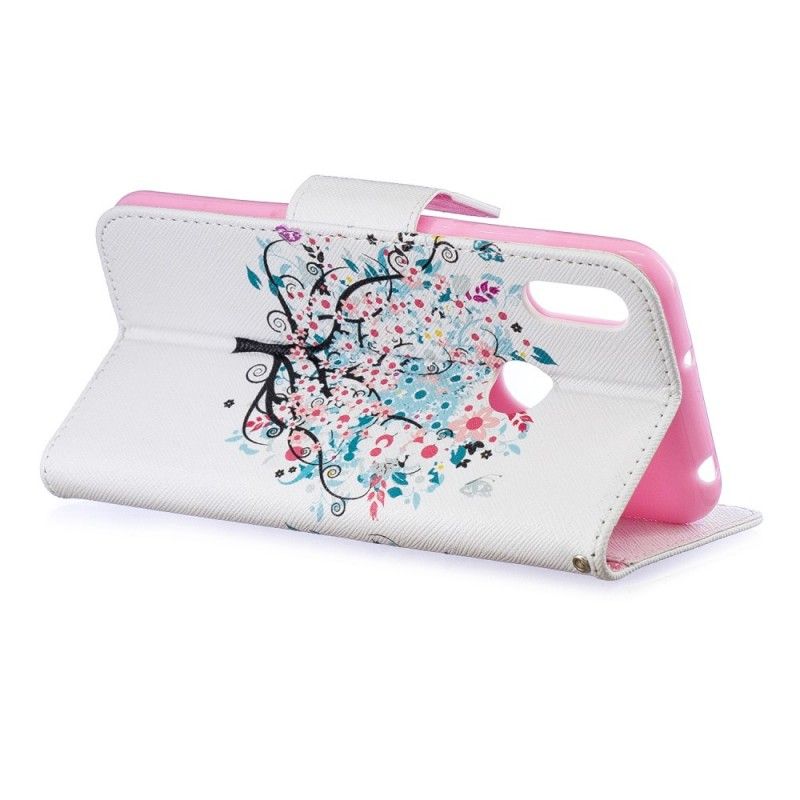 Leren Hoesje Huawei Y6 2019 Bloemrijke Boom