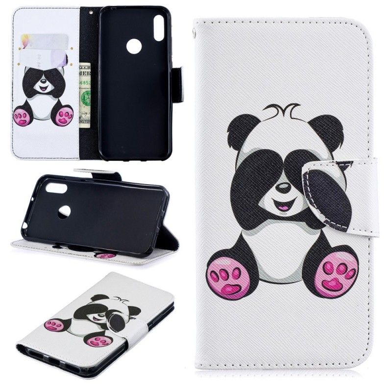 Leren Hoesje Huawei Y6 2019 Leuke Panda