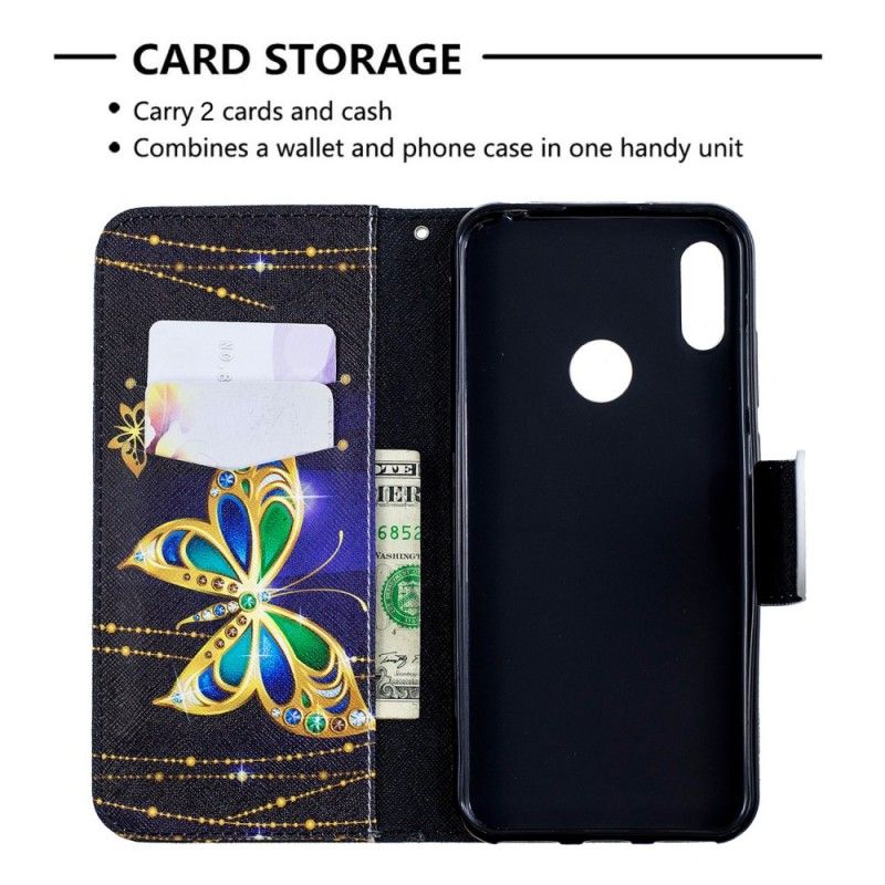 Leren Hoesje Huawei Y6 2019 Magische Vlinder