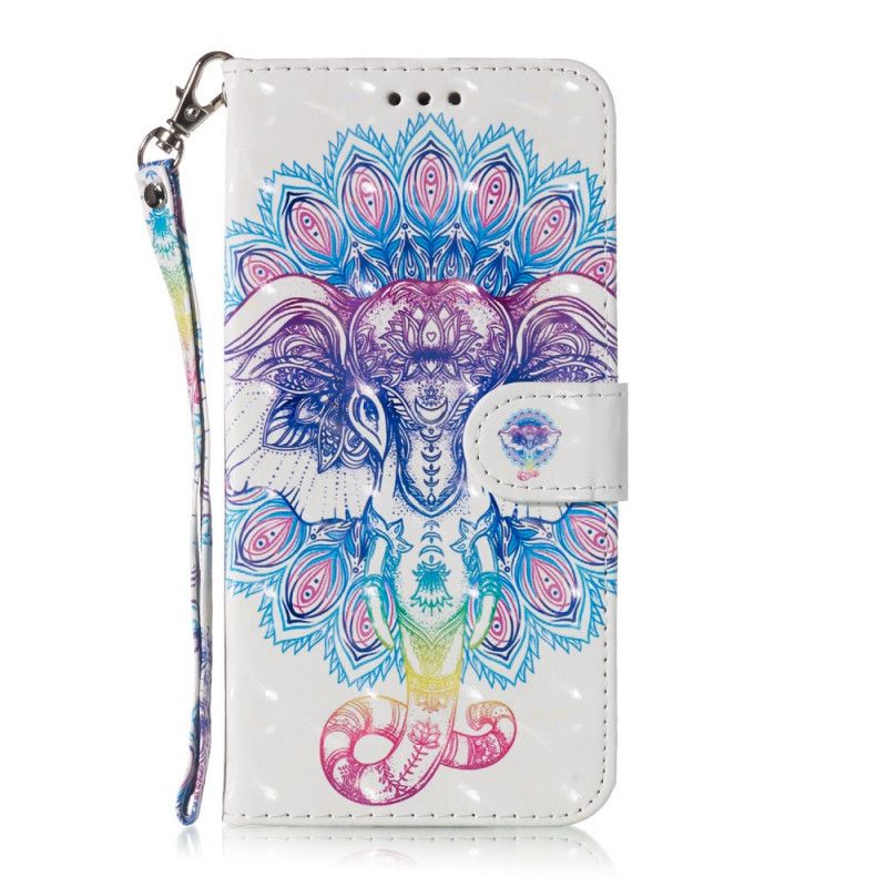 Leren Hoesje Huawei Y6 2019 Mandala Met Olifantenmotief