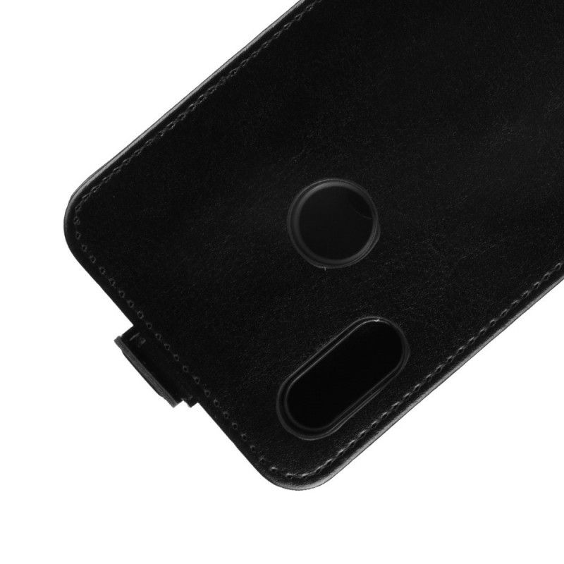 Leren Hoesje Huawei Y6 2019 Wit Zwart Telefoonhoesje Opvouwbaar